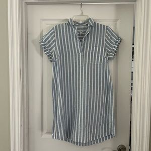 Blue and White Striped J Crew Shirtdress